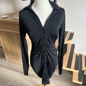 Black button up 90s style dress